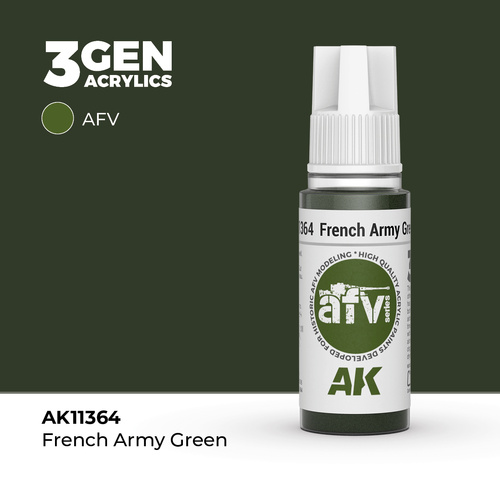 AK Interactive AFV Series: French Army Green Acrylic Paint 17ml 3rd Generation