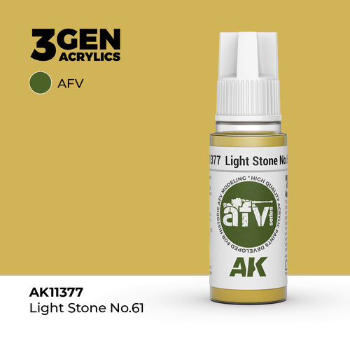AK Interactive AFV Series: Light Stone No.61 Acrylic Paint 17ml 3rd Generation