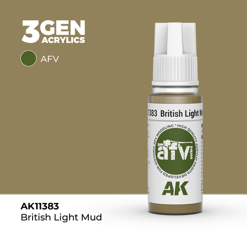 AK Interactive AFV Series: British Light Mud Acrylic Paint 17ml 3rd Generation