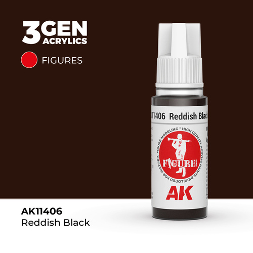 AK Interactive Figure Series: Reddish Black Acrylic Paint 17ml 3rd Generation