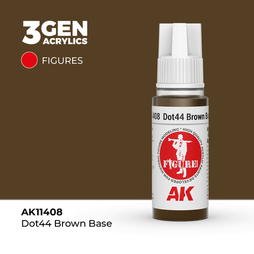 AK Interactive Figure Series: Dot44 Brown Base Acrylic Paint 17ml 3rd Generation