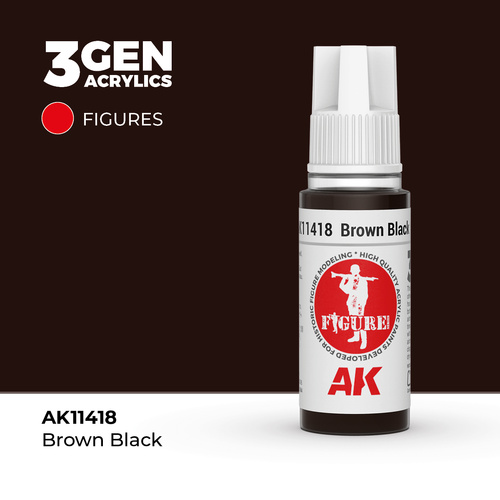 AK Interactive Figure Series: Brown Black Acrylic Paint 17ml 3rd Generation