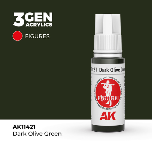 AK Interactive Figure Series: Dark Olive Green Acrylic Paint 17ml 3rd Generation