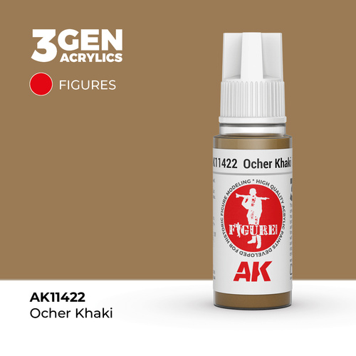 AK Interactive Figure Series: Ocher Khaki Acrylic Paint 17ml 3rd Generation