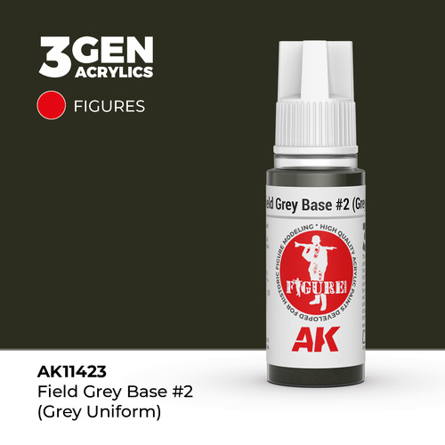 AK Interactive Figure Series: Field Grey Base #2 (Grey Uniform) Acrylic Paint 17ml 3rd Generation