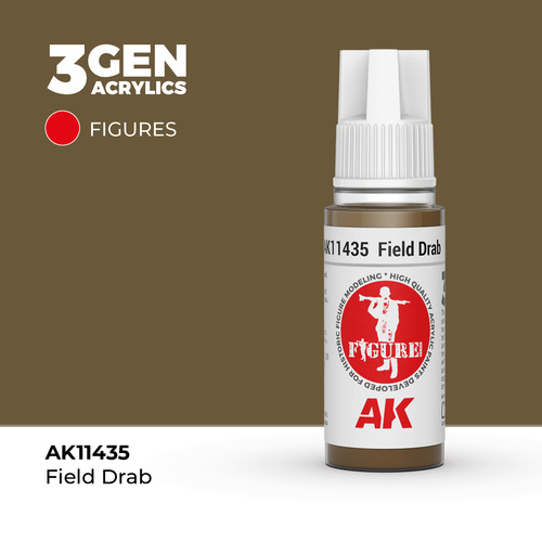 AK Interactive Figure Series: Field Drab Acrylic Paint 17ml 3rd Generation