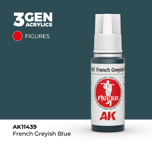 AK Interactive Figure Series: French Greyish Blue Acrylic Paint 17ml 3rd Generation