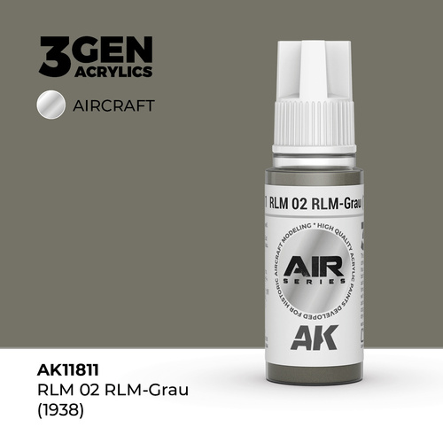 AK Interactive Air Series: RLM 02 RLM-Grau (1938) Acrylic Paint 17ml 3rd Generation