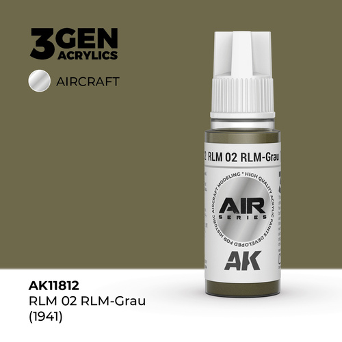 AK Interactive Air Series: RLM 02 RLM-Grau (1941) Acrylic Paint 17ml 3rd Generation