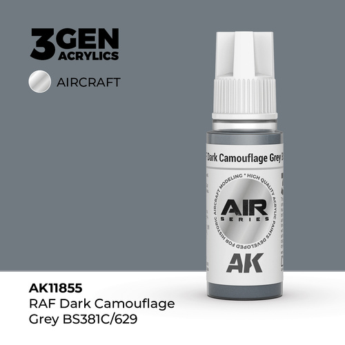 AK Interactive Air Series: RAF Dark Camouflage Grey BS381C/629 Acrylic Paint 17ml 3rd Generation