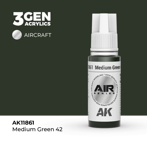 AK Interactive Air Series: Medium Green 42 Acrylic Paint 17ml 3rd Generation