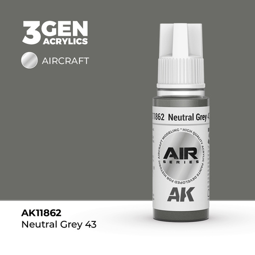 AK Interactive Air Series: Neutral Grey 43 Acrylic Paint 17ml 3rd Generation