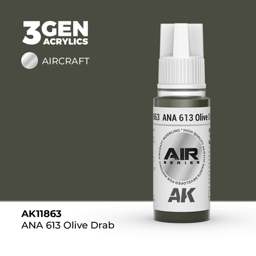 AK Interactive Air Series: ANA 613 Olive Drab Acrylic Paint 17ml 3rd Generation