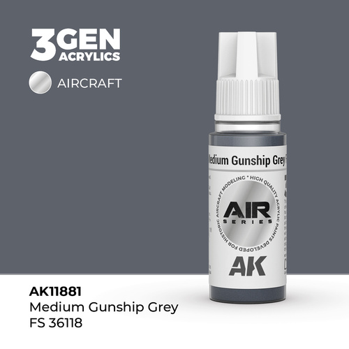 AK Interactive Air Series: Medium Gunship Grey FS 36118 Acrylic Paint 17ml 3rd Generation