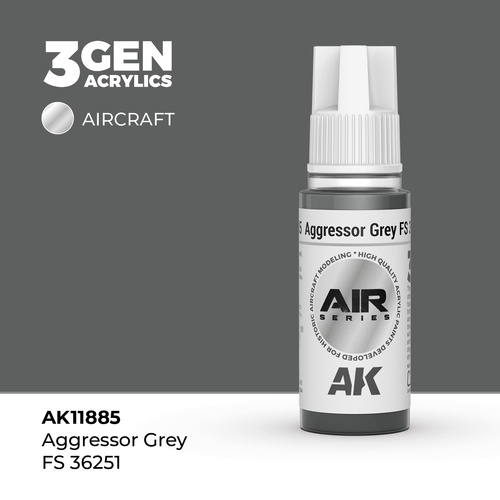 AK Interactive Air Series: Aggressor Grey FS 36251 Acrylic Paint 17ml 3rd Generation