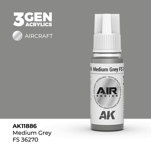 AK Interactive Air Series: Medium Grey FS 36270 Acrylic Paint 17ml 3rd Generation