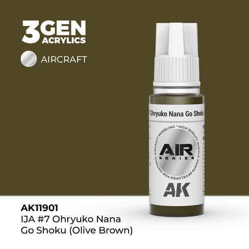 AK Interactive Air Series: IJA #7 Ohryuko Nana Go Shoku (Olive Brown) Acrylic Paint 17ml 3rd Generation