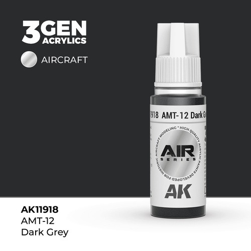 AK Interactive Air Series: AMT-12 Dark Grey Acrylic Paint 17ml 3rd Generation