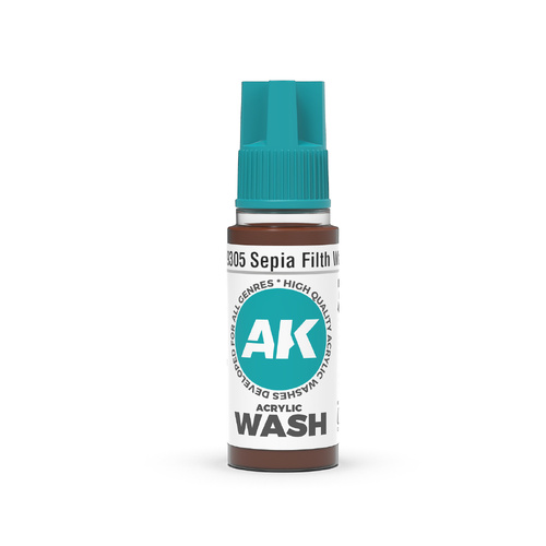 AK Interactive Acrylic Wash: Sepia Filth Wash 18ml