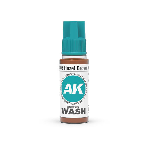 AK Interactive Acrylic Wash: Hazel Brown Wash 18ml