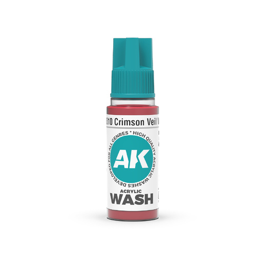 AK Interactive Acrylic Wash: Crimson Veil Wash 18ml