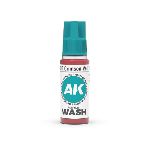 AK Interactive Acrylic Wash: Crimson Veil Wash 18ml