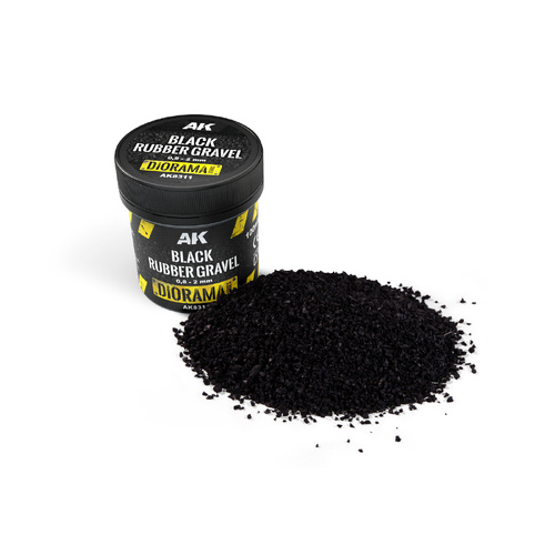 AK Interactive Dioramas: Black Rubber Gravel 0.8-2mm