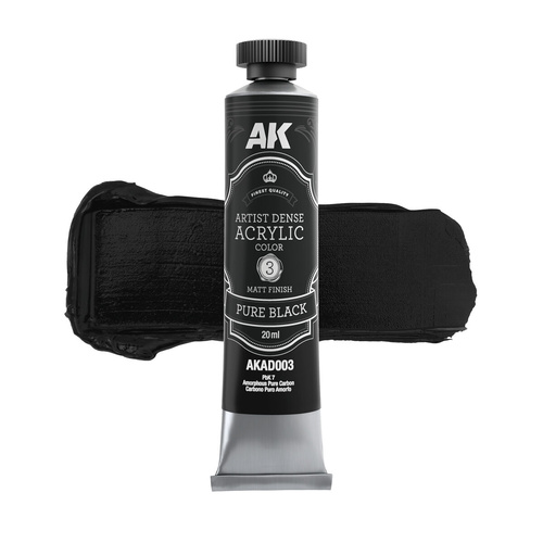 AK Interactive Artist Dense Acrylic Pure Black 20ml