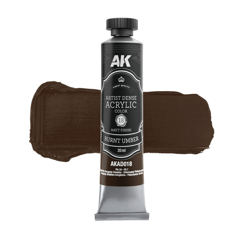AK Interactive Artist Dense Acrylic Burnt Umber 20ml