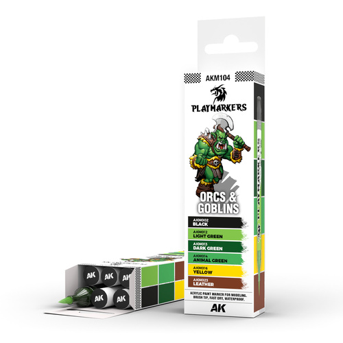 AK Interactive Playmarkers Set - Orcs & Goblins (6 Colours)