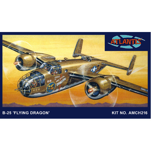 Atlantis 1/64 B-25 Flying Dragon with Swivel Stand Plastic Model Kit