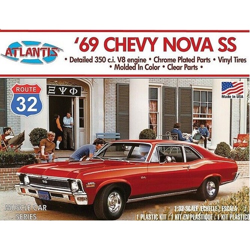 Atlantis 1/32 1969 Chevy Nova SS Route 32 Plastic Model Kit