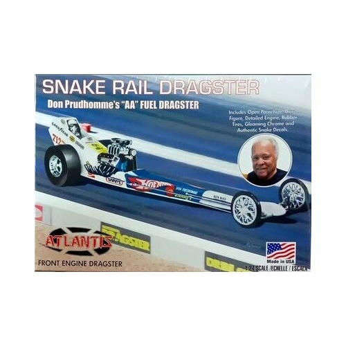 Atlantis 1/24 Don Prudhomme Snake Front Engine Dragster Plastic Model Kit