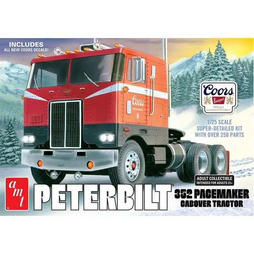 AMT 1/25 Peterbilt 352 Pacemaker COE Coors Beer Plastic Model Kit
