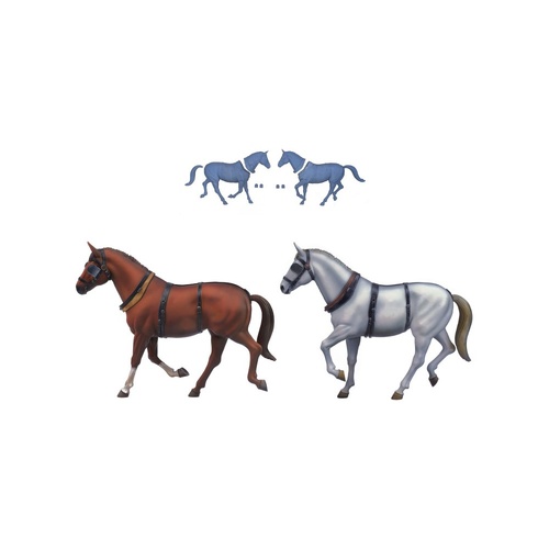 Artesania 1/12 2 Resin Horse Set for Stage Coach