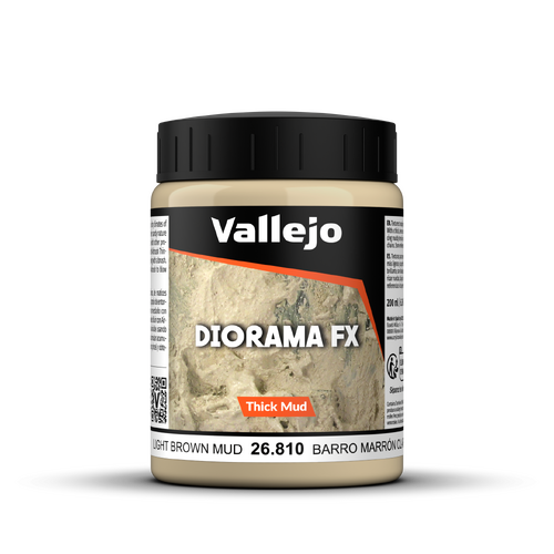 Vallejo Diorama FX Thick Mud Textures Light Brown Thick Mud 200ml