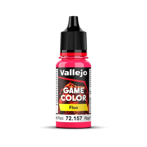 Vallejo Game Colour Fluorescent Red 18ml Acrylic Paint - New Formulation