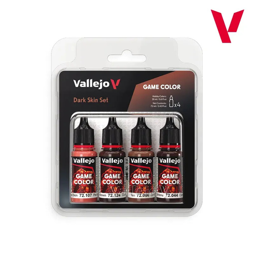 Vallejo Game Colour Dark Skin Set (4 Colours) Acrylic Paint Set