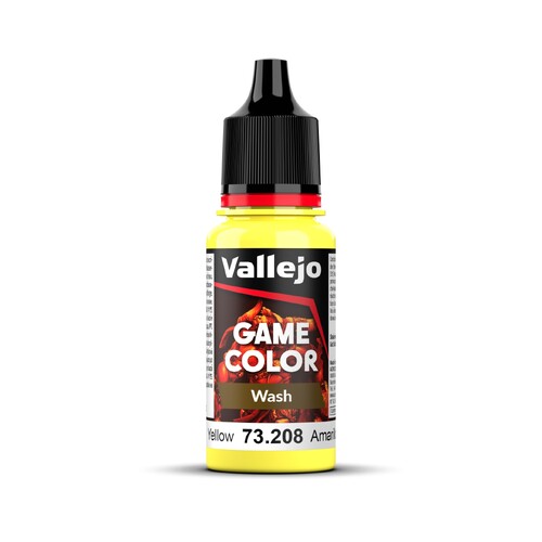 Vallejo Game Colour Wash Yellow  18ml Acrylic Paint - New Formulation