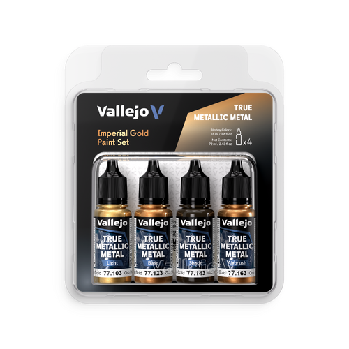 Vallejo True Metallic Metal Imperial Gold - 4 Colour Paint Set