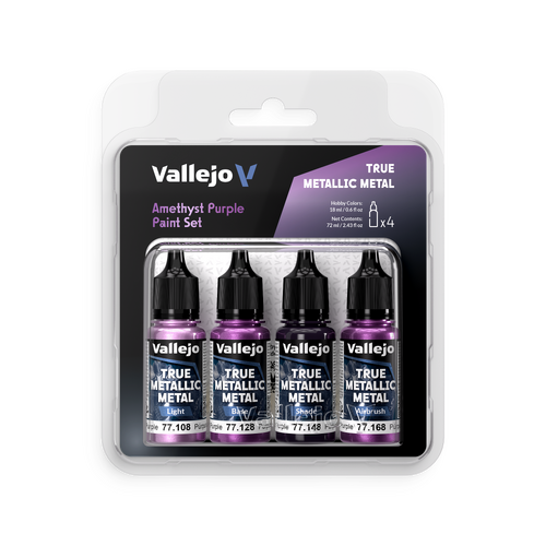 Vallejo True Metallic Metal Sapphire Blue - 4 Colour Paint Set