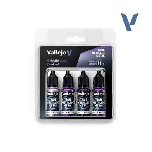 Vallejo True Metallic Metal Celestial Violet - 4 Colour Paint Set