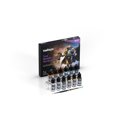 Vallejo True Metallic Metal Starter Set - 12 Colour Paint Set