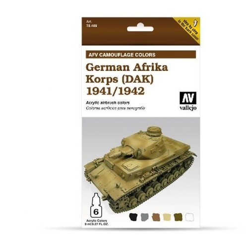 Vallejo Model Air AFV Set German Afrika Korps 1942/1944 (DAK) 6 Colour Acrylic Paint Set [78410]