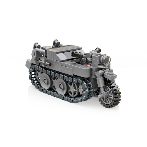 Build Army Kettenkrad Tracked Motorcycle WWII German Model Brick Kit