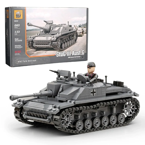 Build Army StuG III - WWII German Tank Model Brick Kit