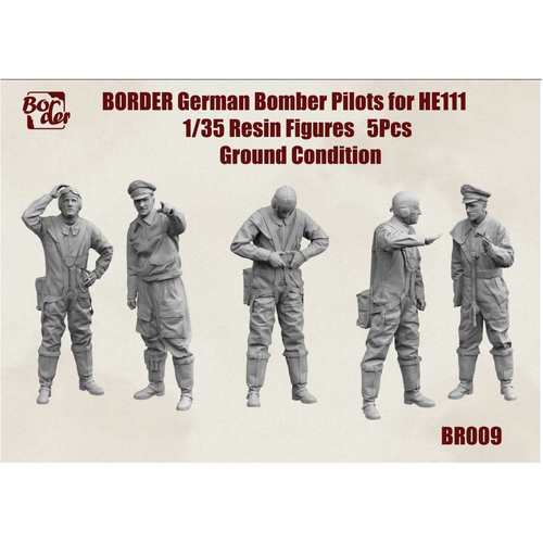 Border Model 1/35 German Bomber Pilots for He111 Ground Condition (5pc) Resin Figures Set