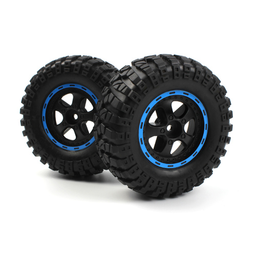 Blackzon Smyter Desert Wheels/Tires Assembled (Black/Blue)