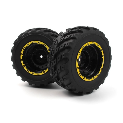 Blackzon Smyter MT Wheels/Tires Assembled (Yellow/2pcs)