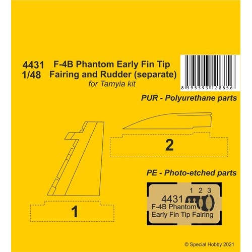 CMK 1/48 F-4B Phantom Early Fin Tip Fairing and Rudder (separate)